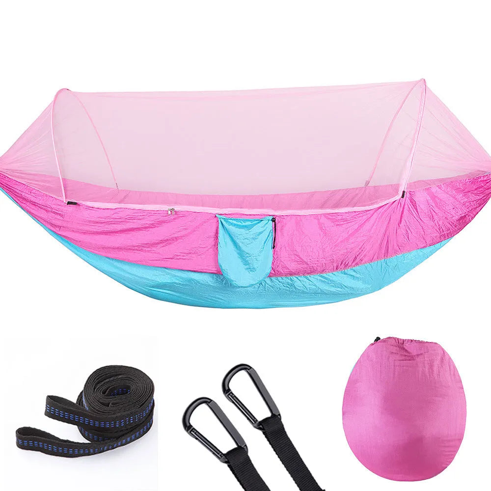 Fully Automatic Quick Opening Hammock With Mosquito Net - Bellarte Enchanté Fully Automatic Quick Opening Hammock With Mosquito Net